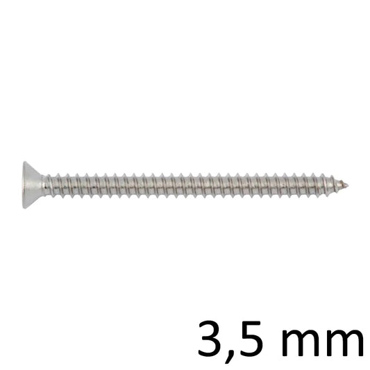 Niroblechschraube Senkkopf 3,5mm mit Kreuzschlitz ISO 7050, Edelstahl A2-70