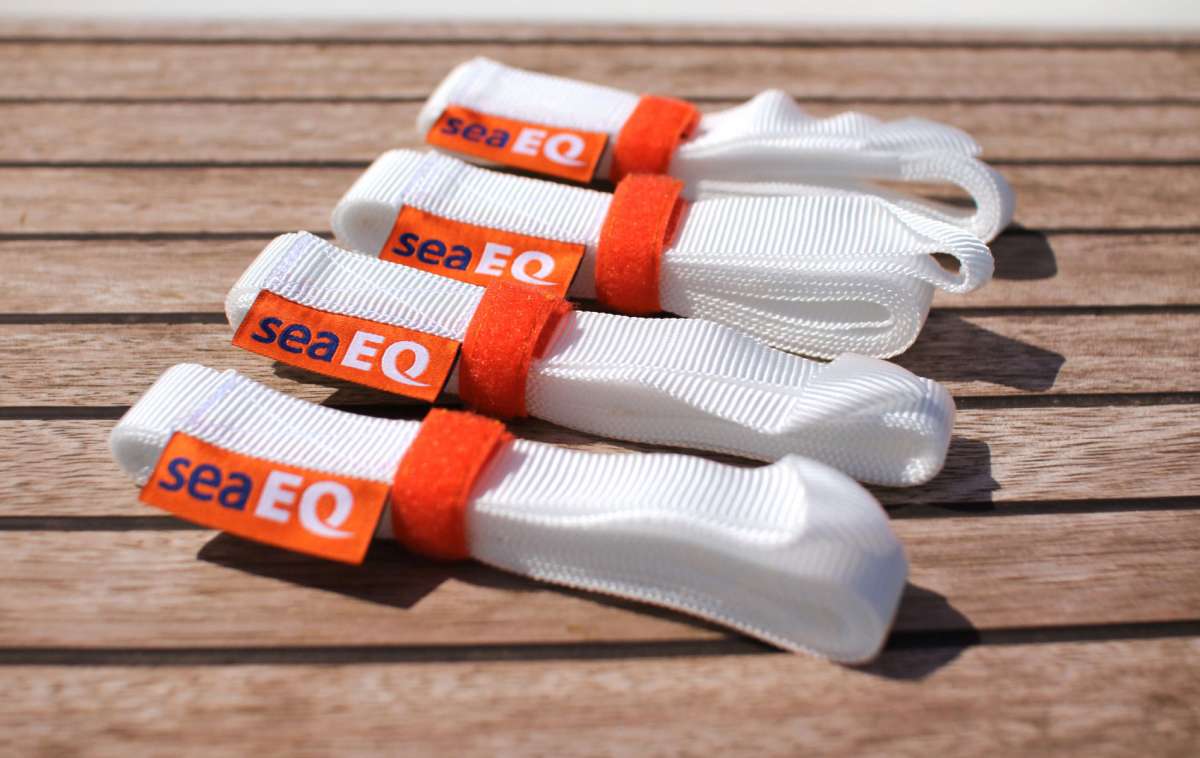 Segelgurt mit Schlaufe sail ties 200cm weiß (Set)