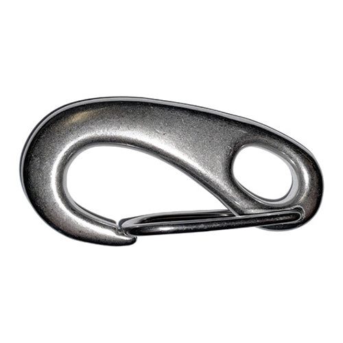 Nirokarabinerhaken mit Auge und Federbügel 100mm