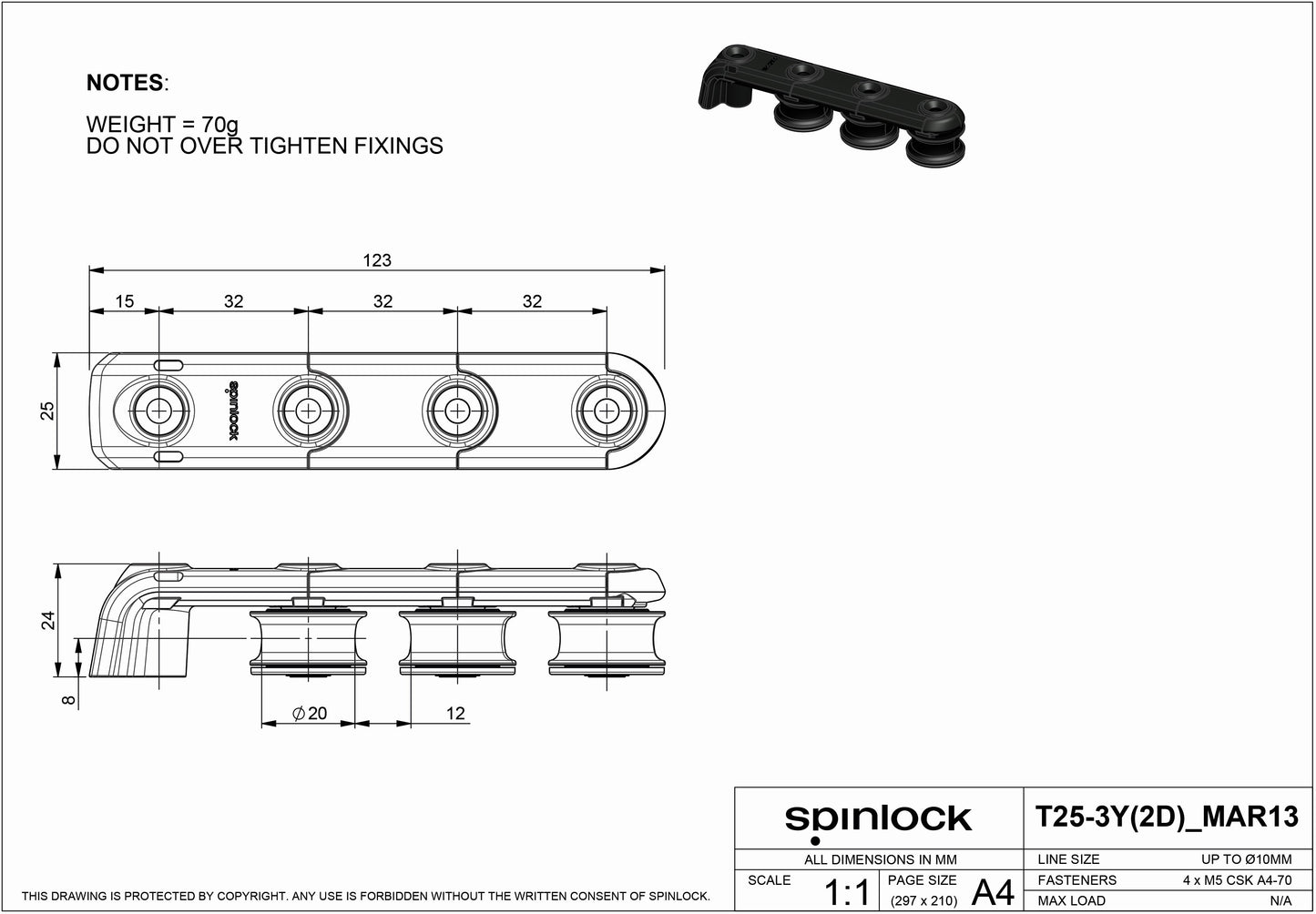 T25 Fallumlenker dreifach asymmetrisch