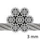 Nirodrahtseil 7 x 19 (hoch flexibel) 3mm Edelstahl A4, AISI 316
