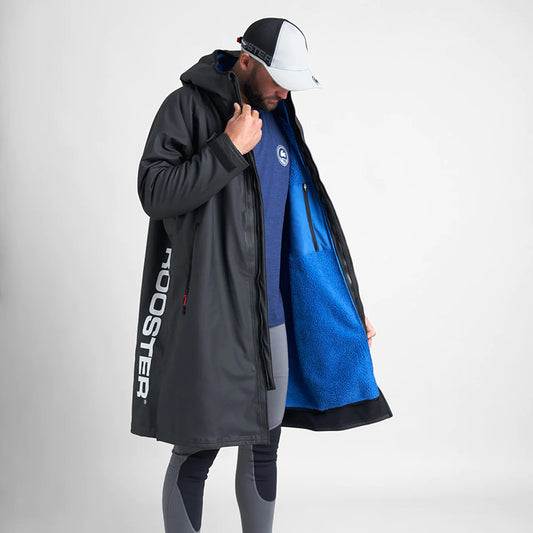 Mantel Aquafleece Robe unisex schwarz/blau