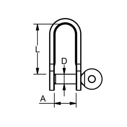 Edelstahlschäkel Flachstahl gerade Form 5mm