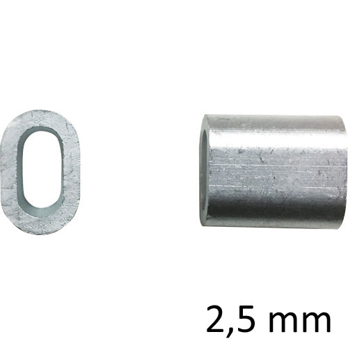 Presshülse Aluminium für Drahtseil 2,5mm