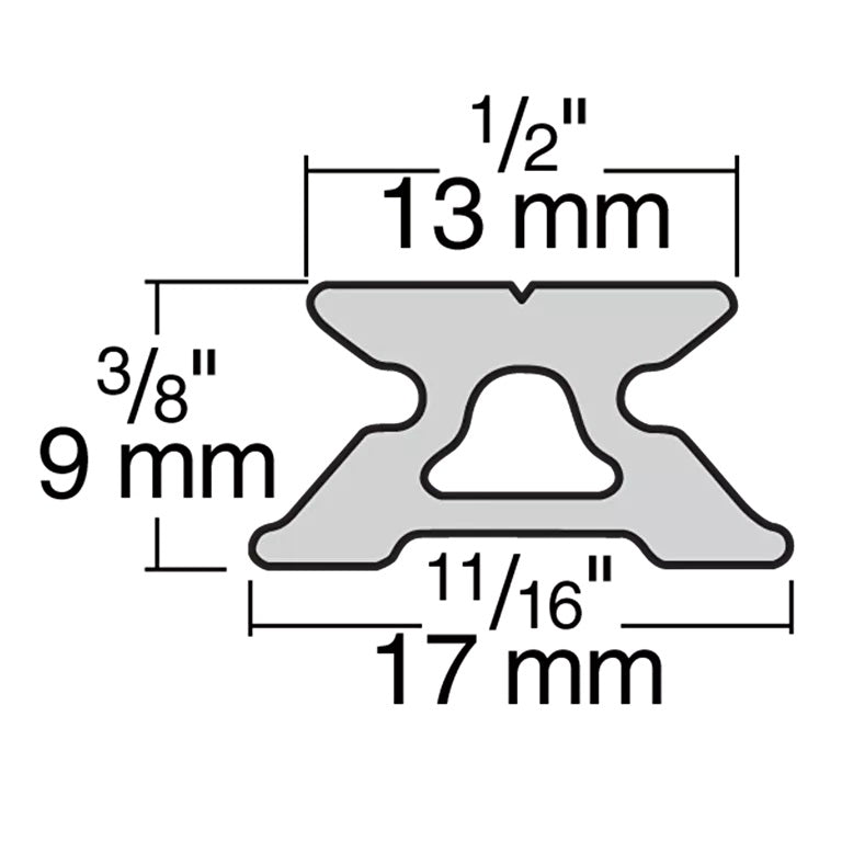 13mm Micro Low-Beam Travellerschiene 1,2m