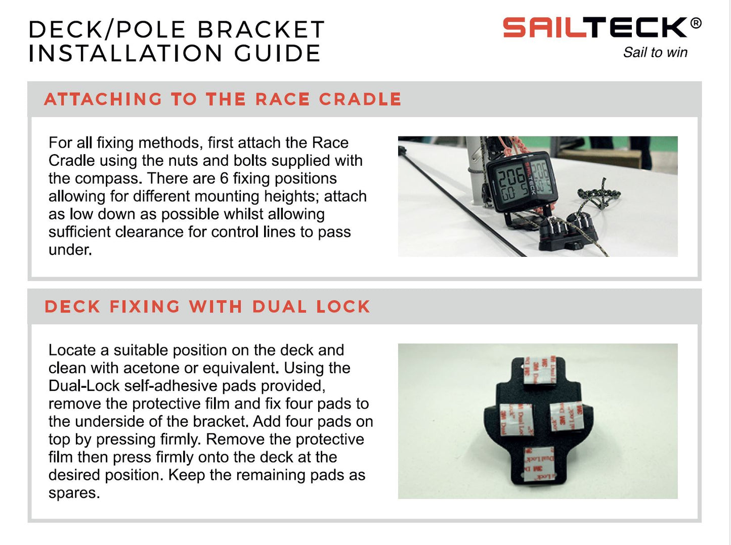 Sailteck Race Compass Deck/Gennakerbaum Halterung