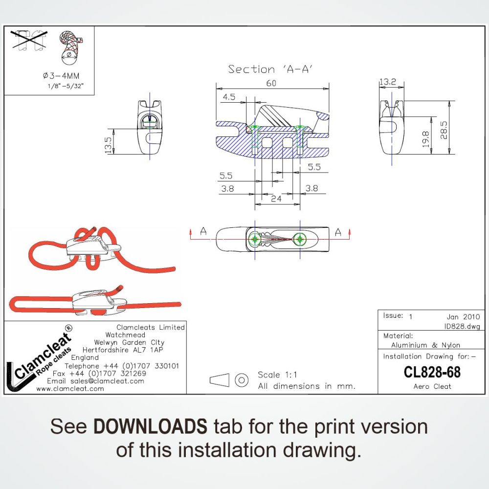 Aero Cleat Kammklemme mit CL268 Racing Micros harteloxiert